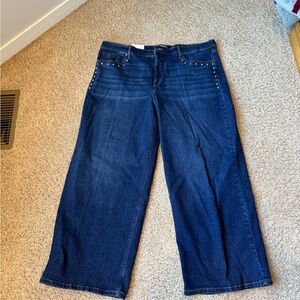Nine West Dark Blue Wide Leg Jeans